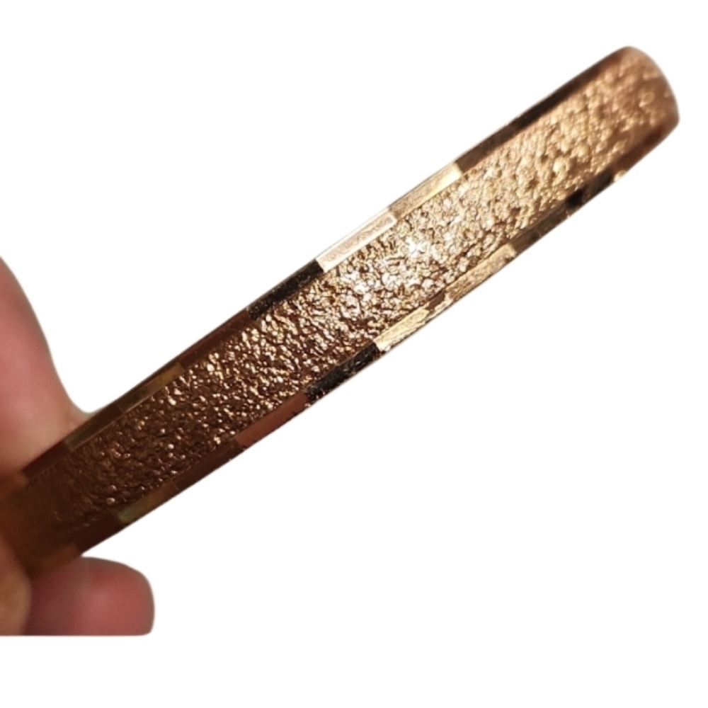 Vintage Monet Signed Elegant Gold Textured Bangle